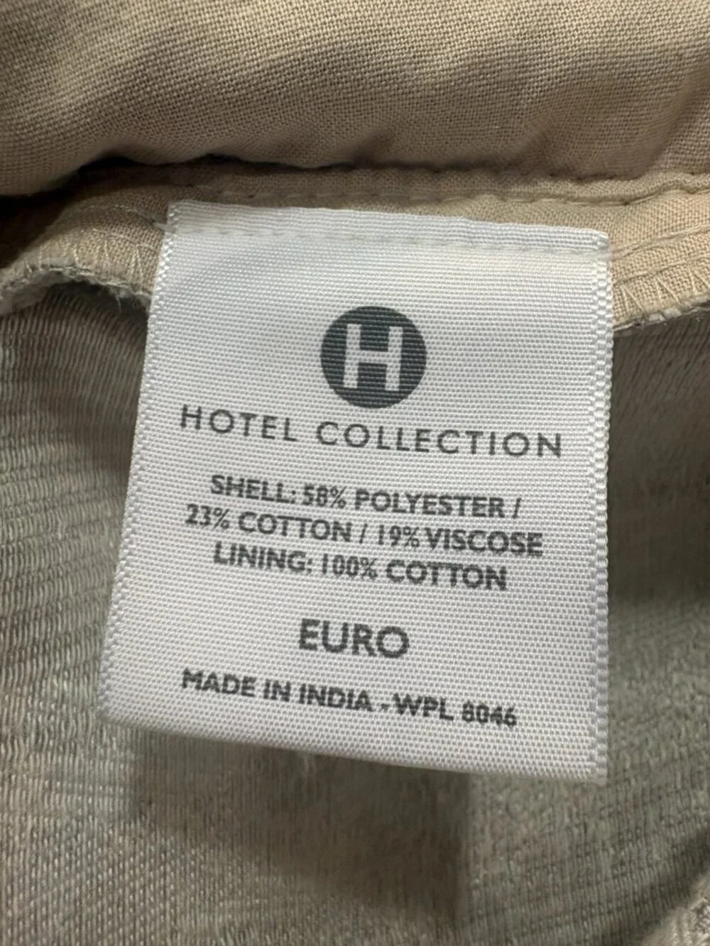 Hotel Collection Distressed Chevron Euro Sham 26x26 Beige Ivory European Pillow